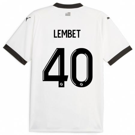 Kandiny Niño Camiseta Geoffrey Lembet #40 Blanco 2ª Equipación 2023/24 La Camisa Chile