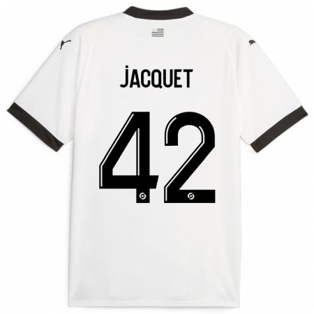 Kandiny Niño Camiseta Jérémy Jacquet #42 Blanco 2ª Equipación 2023/24 La Camisa Chile