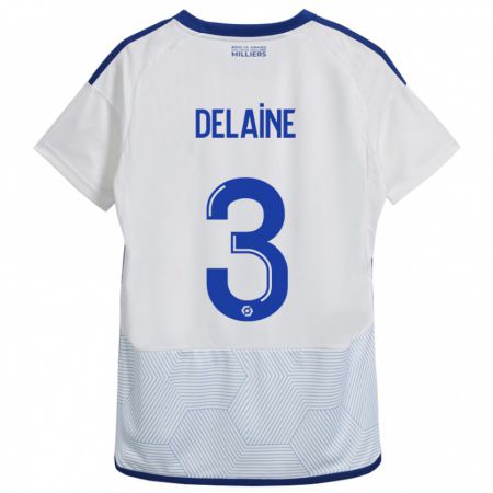 Kandiny Niño Camiseta Thomas Delaine #3 Blanco 2ª Equipación 2023/24 La Camisa Chile