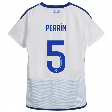 Kandiny Niño Camiseta Lucas Perrin #5 Blanco 2ª Equipación 2023/24 La Camisa Chile