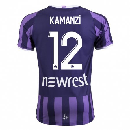 Kandiny Niño Camiseta Warren Kamanzi #12 Morado 2ª Equipación 2023/24 La Camisa Chile