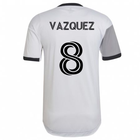 Kandiny Niño Camiseta Víctor Vázquez #8 Blanco 2ª Equipación 2023/24 La Camisa Chile