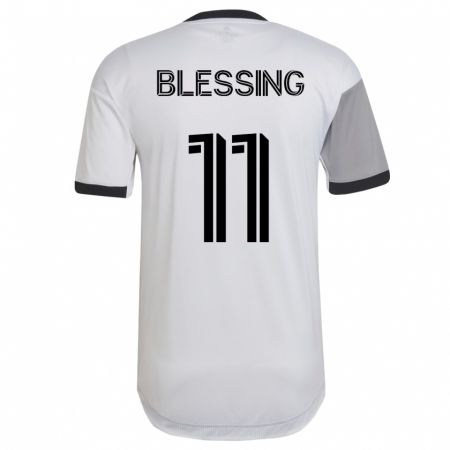 Kandiny Niño Camiseta Latif Blessing #11 Blanco 2ª Equipación 2023/24 La Camisa Chile
