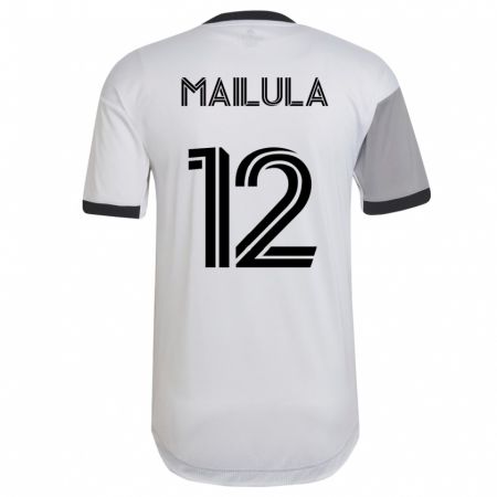 Kandiny Niño Camiseta Cassius Mailula #12 Blanco 2ª Equipación 2023/24 La Camisa Chile