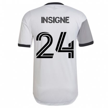 Kandiny Niño Camiseta Lorenzo Insigne #24 Blanco 2ª Equipación 2023/24 La Camisa Chile