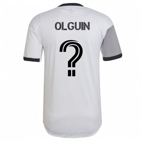 Kandiny Niño Camiseta Lucas Olguin #0 Blanco 2ª Equipación 2023/24 La Camisa Chile