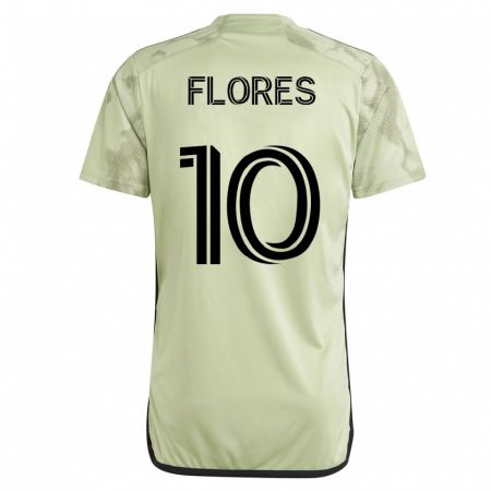 Kandiny Niño Camiseta Leonardo Flores #10 Verde 2ª Equipación 2023/24 La Camisa Chile