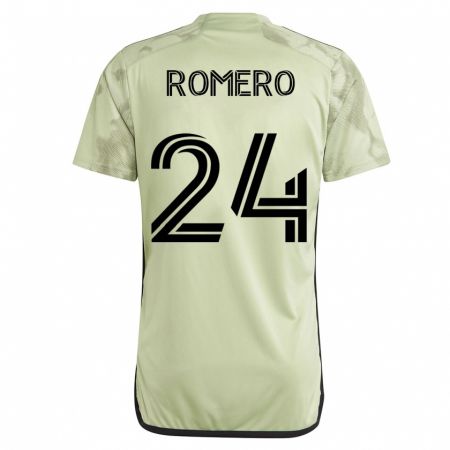 Kandiny Niño Camiseta Javen Romero #24 Verde 2ª Equipación 2023/24 La Camisa Chile