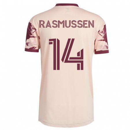 Kandiny Niño Camiseta Justin Rasmussen #14 Blanquecino 2ª Equipación 2023/24 La Camisa Chile