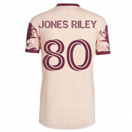 Kandiny Niño Camiseta Jaden Jones-Riley #80 Blanquecino 2ª Equipación 2023/24 La Camisa Chile
