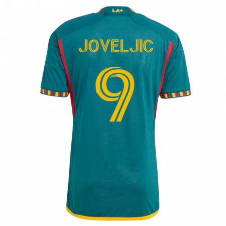 Kandiny Niño Camiseta Dejan Joveljic #9 Verde 2ª Equipación 2023/24 La Camisa Chile