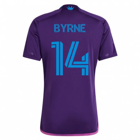 Kandiny Niño Camiseta Nathan Byrne #14 Violeta 2ª Equipación 2023/24 La Camisa Chile