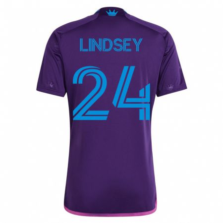Kandiny Niño Camiseta Jaylin Lindsey #24 Violeta 2ª Equipación 2023/24 La Camisa Chile