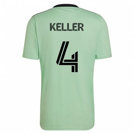 Kandiny Niño Camiseta Kipp Keller #4 Verde Claro 2ª Equipación 2023/24 La Camisa Chile
