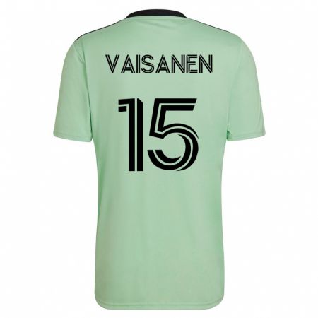 Kandiny Niño Camiseta Leo Väisänen #15 Verde Claro 2ª Equipación 2023/24 La Camisa Chile