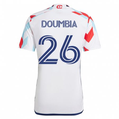 Kandiny Niño Camiseta Ousmane Doumbia #26 Blanco Azul 2ª Equipación 2023/24 La Camisa Chile