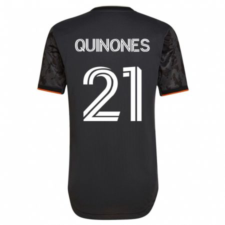 Kandiny Niño Camiseta Nelson Quiñónes #21 Negro 2ª Equipación 2023/24 La Camisa Chile