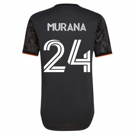 Kandiny Niño Camiseta Mujeeb Murana #24 Negro 2ª Equipación 2023/24 La Camisa Chile