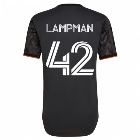 Kandiny Niño Camiseta Tate Lampman #42 Negro 2ª Equipación 2023/24 La Camisa Chile