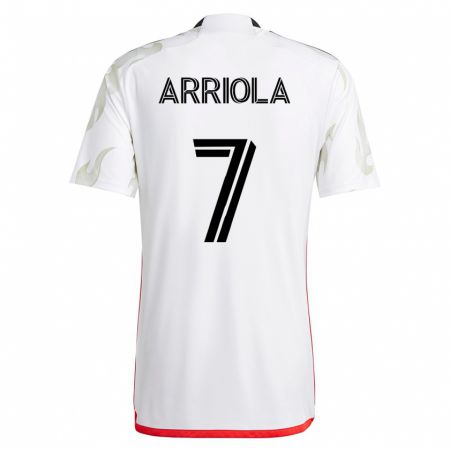 Kandiny Niño Camiseta Paul Arriola #7 Blanco 2ª Equipación 2023/24 La Camisa Chile