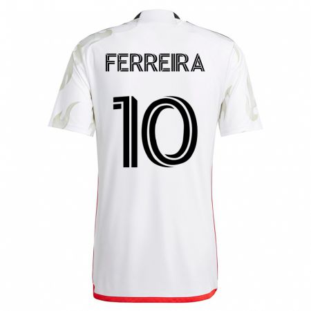 Kandiny Niño Camiseta Jesús Ferreira #10 Blanco 2ª Equipación 2023/24 La Camisa Chile