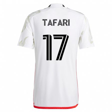 Kandiny Niño Camiseta Nkosi Tafari #17 Blanco 2ª Equipación 2023/24 La Camisa Chile