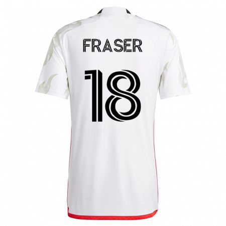 Kandiny Niño Camiseta Liam Fraser #18 Blanco 2ª Equipación 2023/24 La Camisa Chile
