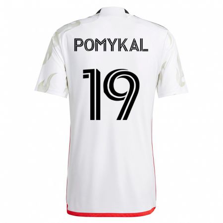 Kandiny Niño Camiseta Paxton Pomykal #19 Blanco 2ª Equipación 2023/24 La Camisa Chile