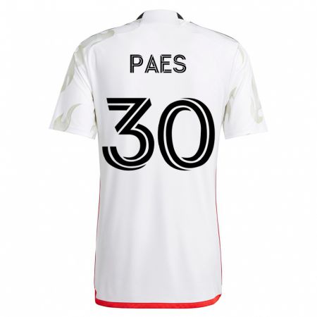 Kandiny Niño Camiseta Maarten Paes #30 Blanco 2ª Equipación 2023/24 La Camisa Chile