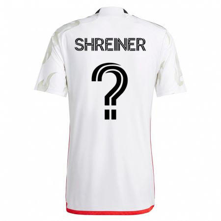 Kandiny Niño Camiseta Luke Shreiner #0 Blanco 2ª Equipación 2023/24 La Camisa Chile