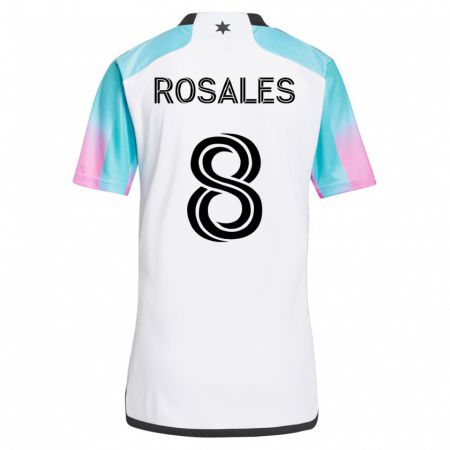 Kandiny Niño Camiseta Joseph Rosales #8 Blanco 2ª Equipación 2023/24 La Camisa Chile