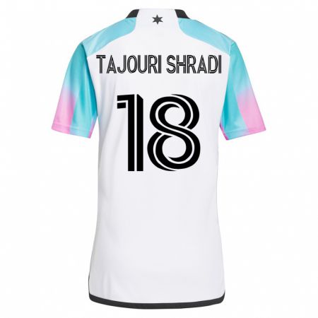 Kandiny Niño Camiseta Ismael Tajouri-Shradi #18 Blanco 2ª Equipación 2023/24 La Camisa Chile