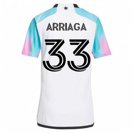 Kandiny Niño Camiseta Kervin Arriaga #33 Blanco 2ª Equipación 2023/24 La Camisa Chile
