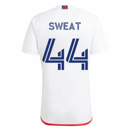 Kandiny Niño Camiseta Ben Sweat #44 Blanco Rojo 2ª Equipación 2023/24 La Camisa Chile