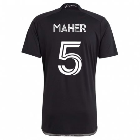 Kandiny Niño Camiseta Jack Maher #5 Negro 2ª Equipación 2023/24 La Camisa Chile
