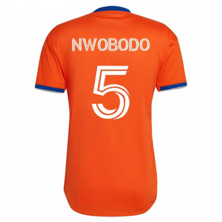 Kandiny Niño Camiseta Obinna Nwobodo #5 Blanco 2ª Equipación 2023/24 La Camisa Chile