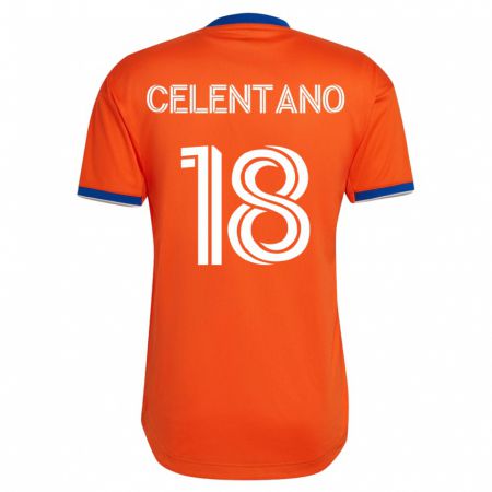 Kandiny Niño Camiseta Roman Celentano #18 Blanco 2ª Equipación 2023/24 La Camisa Chile