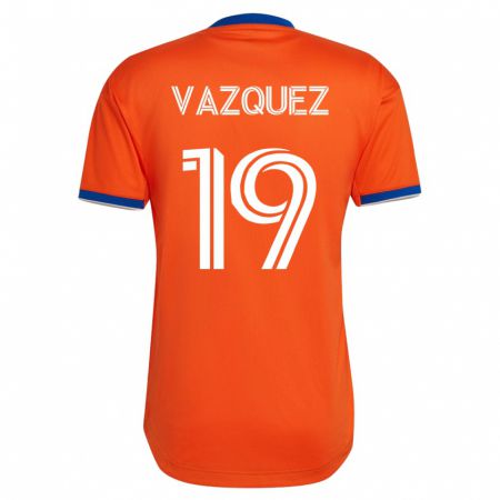 Kandiny Niño Camiseta Brandon Vazquez #19 Blanco 2ª Equipación 2023/24 La Camisa Chile