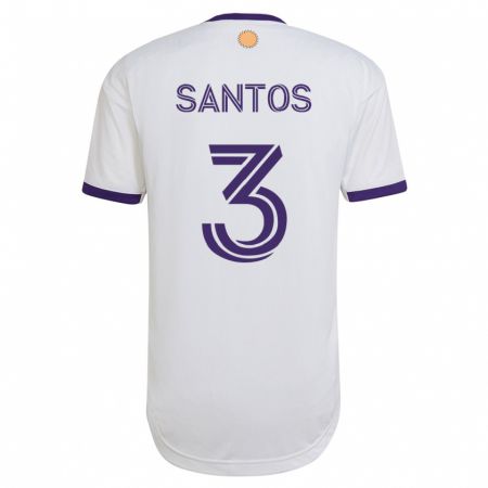 Kandiny Niño Camiseta Rafael Santos #3 Blanco 2ª Equipación 2023/24 La Camisa Chile