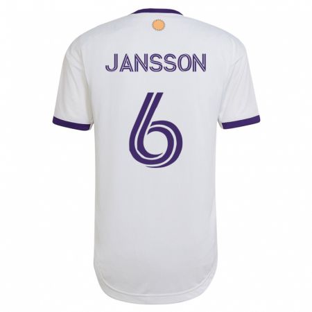 Kandiny Niño Camiseta Robin Jansson #6 Blanco 2ª Equipación 2023/24 La Camisa Chile