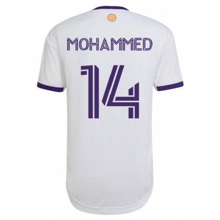 Kandiny Niño Camiseta Shak Mohammed #14 Blanco 2ª Equipación 2023/24 La Camisa Chile