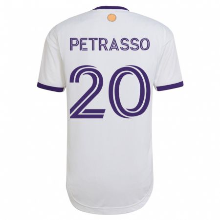 Kandiny Niño Camiseta Luca Petrasso #20 Blanco 2ª Equipación 2023/24 La Camisa Chile