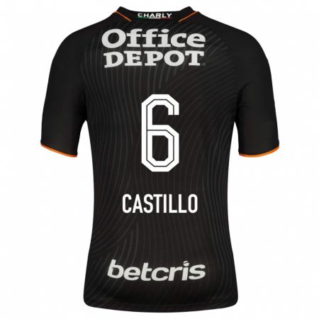 Kandiny Niño Camiseta Byron Castillo #6 Negro 2ª Equipación 2023/24 La Camisa Chile