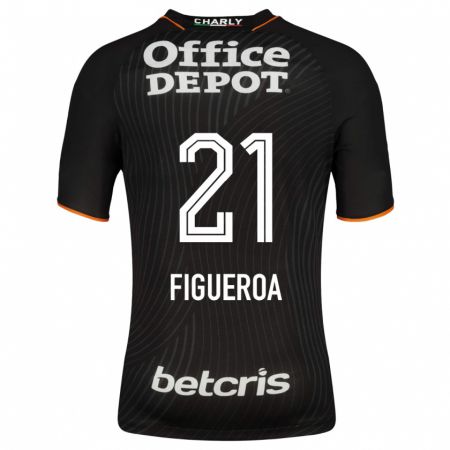 Kandiny Niño Camiseta Antonio Figueroa #21 Negro 2ª Equipación 2023/24 La Camisa Chile