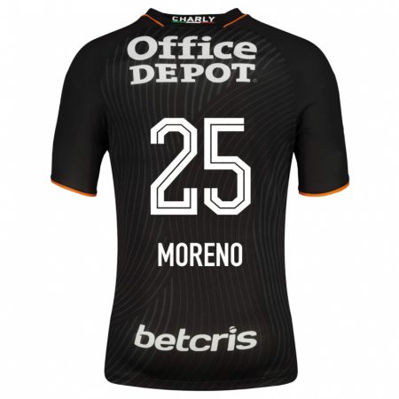 Kandiny Niño Camiseta Carlos Moreno #25 Negro 2ª Equipación 2023/24 La Camisa Chile