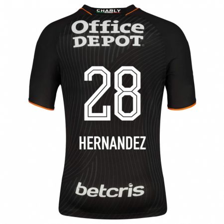 Kandiny Niño Camiseta Daniel Hernández #28 Negro 2ª Equipación 2023/24 La Camisa Chile