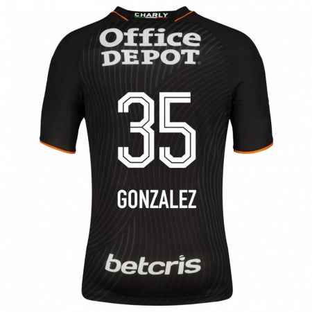Kandiny Niño Camiseta Bryan González #35 Negro 2ª Equipación 2023/24 La Camisa Chile