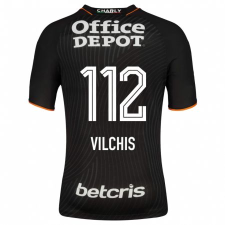 Kandiny Niño Camiseta Leonardo Vílchis #112 Negro 2ª Equipación 2023/24 La Camisa Chile