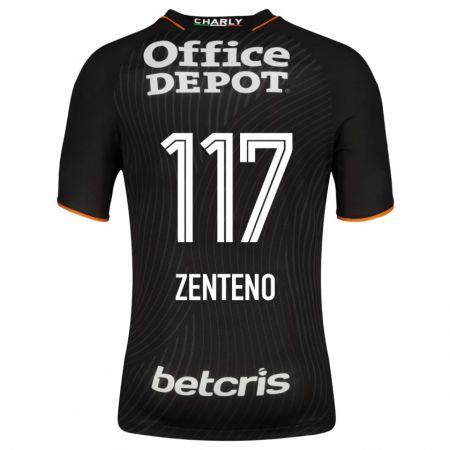 Kandiny Niño Camiseta Gustavo Zenteno #117 Negro 2ª Equipación 2023/24 La Camisa Chile