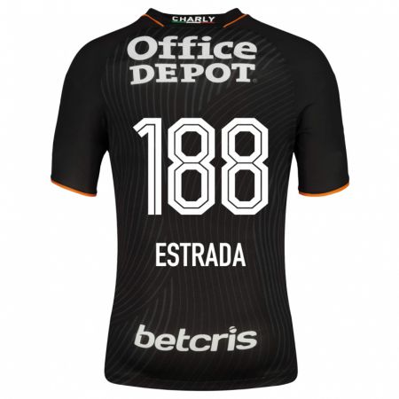 Kandiny Niño Camiseta Ángel Estrada #188 Negro 2ª Equipación 2023/24 La Camisa Chile